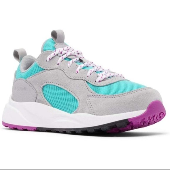 Columbia Kids Pivot Sneakers Youth 7/Women's 8.5 Grey/Teal/Purple - Picture 2 of 11